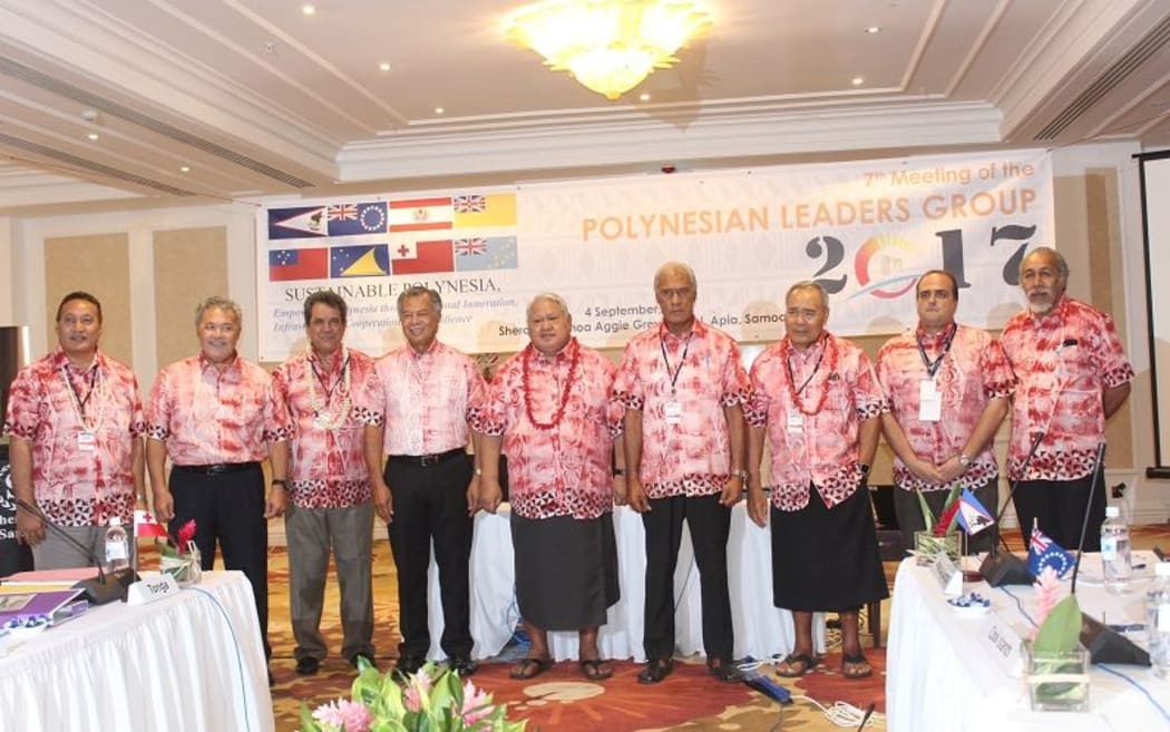 Country leaders gather for the 7th meeting of the Polynesia Leaders Group in Apia, Samoa in September 2017