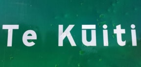 Te Kuiti sign with macron