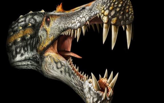 illustration of fierce dinosaur jaw