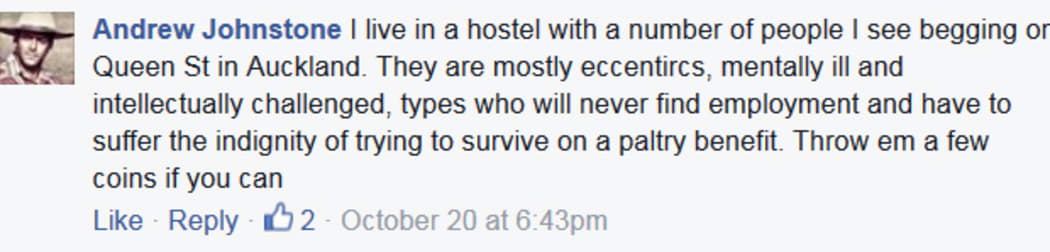 Andrew Johnstone facebook post
