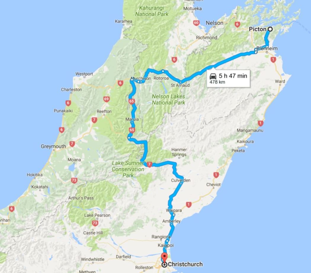 With SH1 out of action, SH63 has become the new main route between Picton and Christchurch.