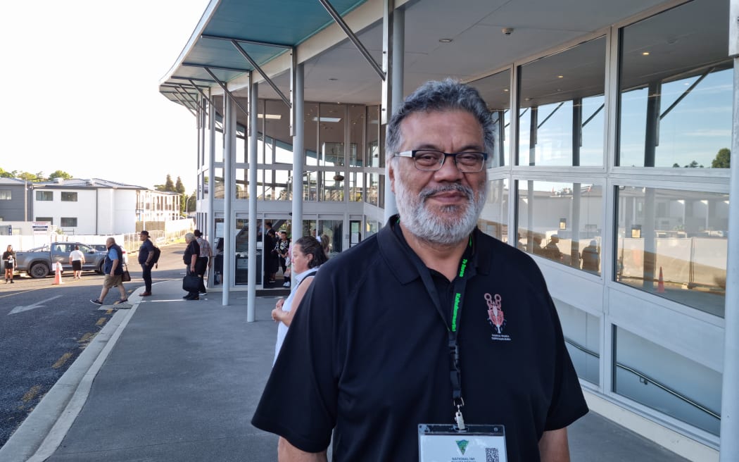 Iwi Chairs Forum co-chair Pou Tangata, Rahui Papa at the hui in Kerikeri.