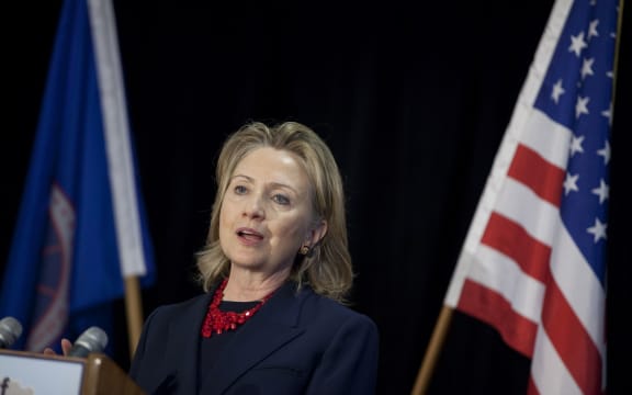 Hillary Clinton during her previous visit to New Zealand in 2010, when she served as US Secretary of State.