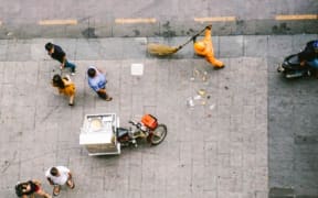 Sweeping street Photo