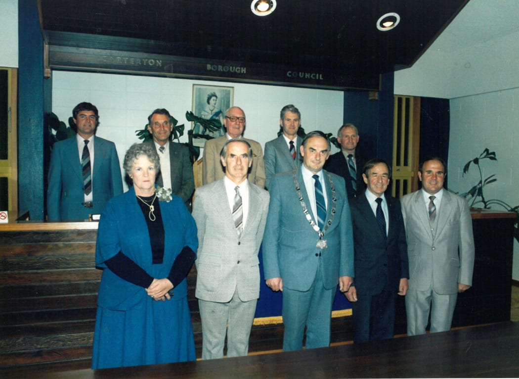 Barry Keys, front row centre, with Carterton Borough Council.