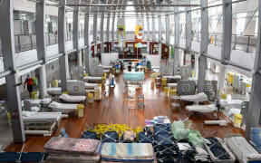 Extra beds in the hall of the Taaone Hospital in Papeete. Covid-19 seemed to have almost disappeared from Tahiti between March and July. But with the Delta variant, it returned with unprecedented violence, saturating the Tahiti hospital centre within a month.