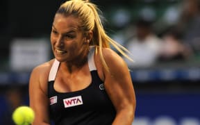 Slovakian tennis player Dominika Cibulkova in action.