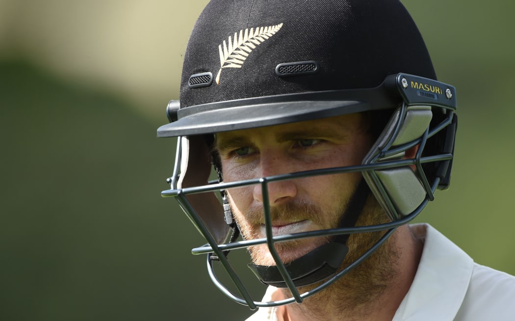 Kane Williamson leaves the field dejected after being dismissed in Wellington