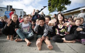 More than 300 people gathered for the start of the hikoi in New Plymouth.