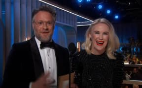 Seth Rogan and Catherine O’Hara at the Golden Globes.
