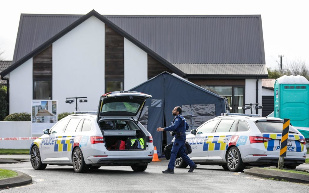 Police are conducting a forensic examination at a house on Trevor Street in Christchurch's Hornby in relation to the disappearance of missing real estate agent Yanfei Bao. Picture taken on 25 July, 2023.