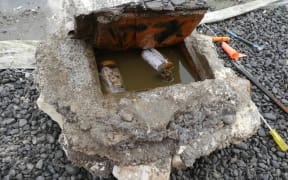 Box containing relics recovered during deconstruction of the Cathedral of the Blessed Sacrament in April 2021.