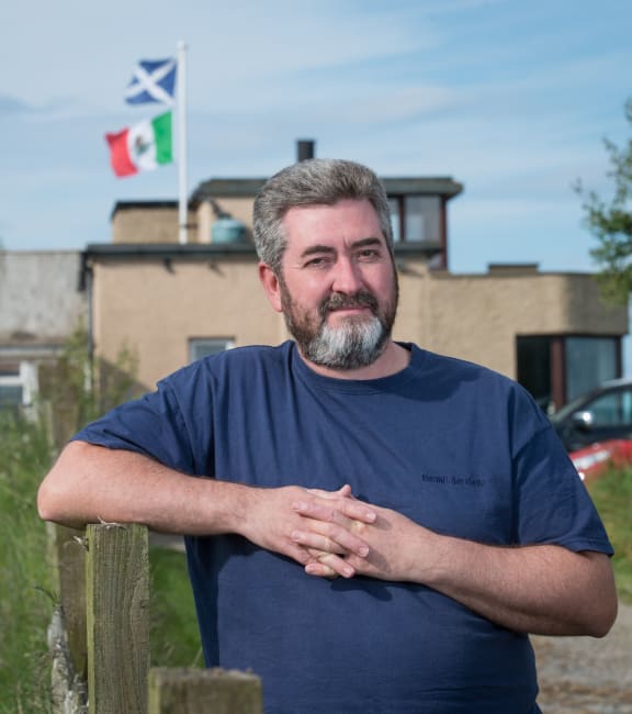 David Milne's home next to Trump International Golf Links course is flying two flags - the Scottish Saltire and the Mexican flag.