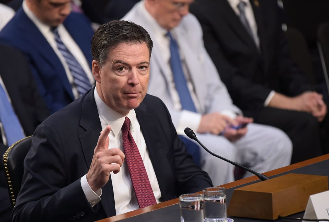 Former FBI Director James Comey testifies during a US Senate Select Committee on Intelligence hearing on Capitol Hill in Washington, DC, June 8, 2017.