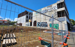 An unfinished apartment block on Manukau Rd in Auckland's Epsom. Originally called the Epsom Central Apartments Project.
