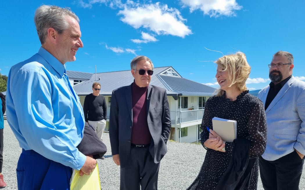 (Left to right) Samuel Valor at Gloriavale, barrister Brian Henry and chief judge Christina Inglis.