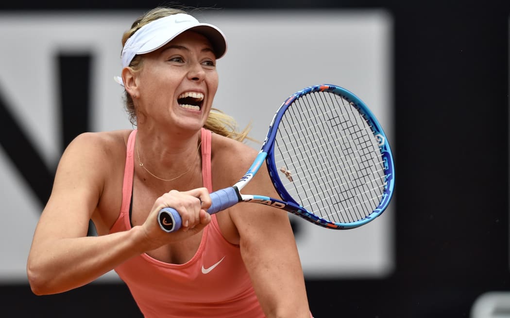 Maria Sharapova in the Rome semi-final, 2015.