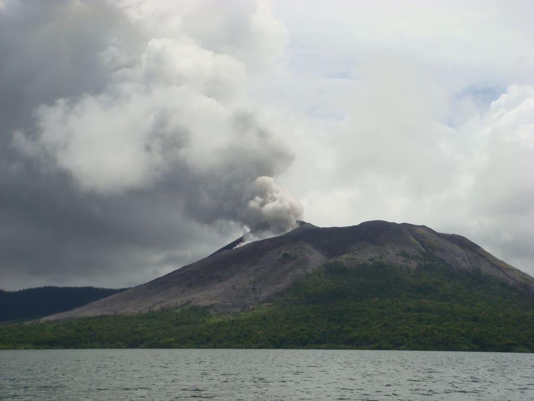 The Mt Garet volcano errupting in 2010.
