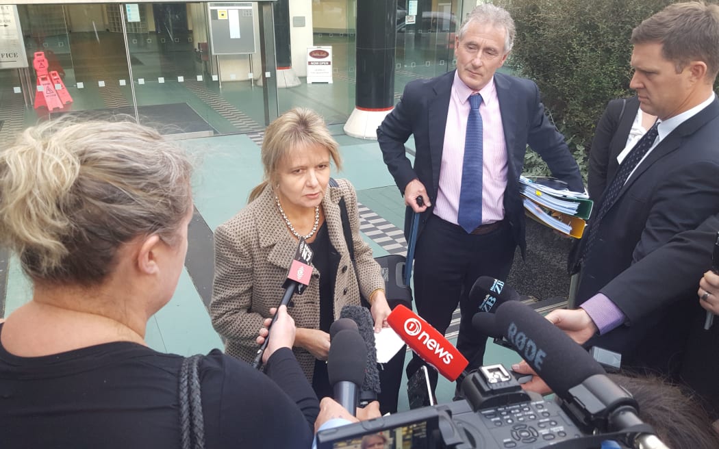 Lani Hagaman talks to media after the verdict is returned.