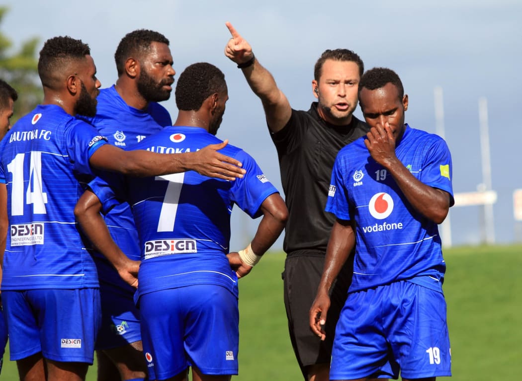 Lautoka FC ended the match with eight players after three sending offs.