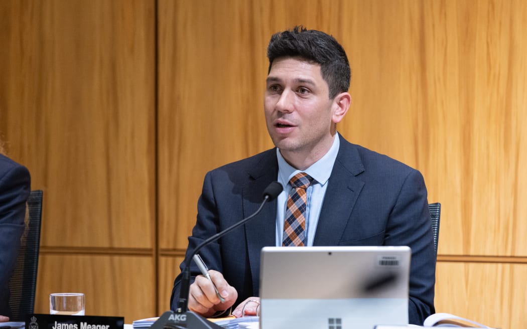 National Party MP James Meager chairing Parliament's Justice Committee.