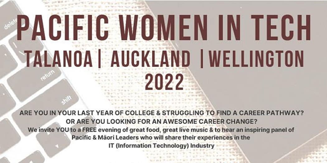 Poster for the 2022 Pasifika Women in Tech talanoa series.