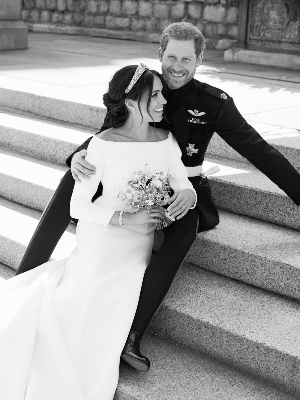 The Duke and Duchess of Sussex in one of three official photographs.