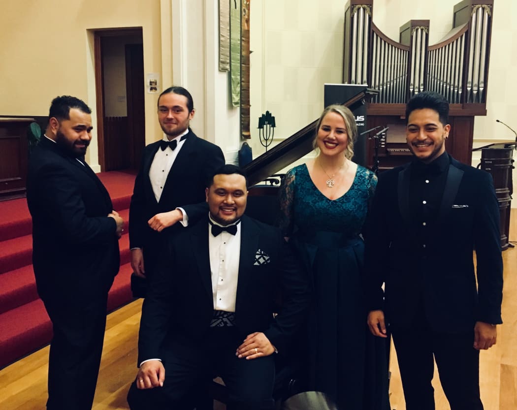 Finalists of the Lexus Song Quest 2018. L-R: Manase Latu, Joe Haddow, Joel Amosa, Eliza Boom, Filipe Manu.