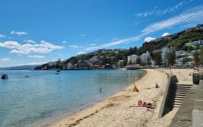 Oriental Bay in Wellington on a hot, summer's day. 10 January 2024.