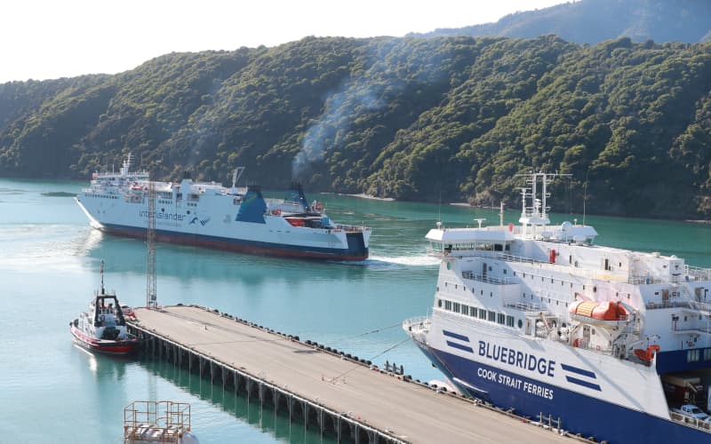 03052021 NEWS PHOTO MARLBOROUGH EXPRESS SCOTT HAMMOND / STUFF Police search ferries after bomb scare in Picton ferry terminal. Bluebridge is delayed at the dock during the search,