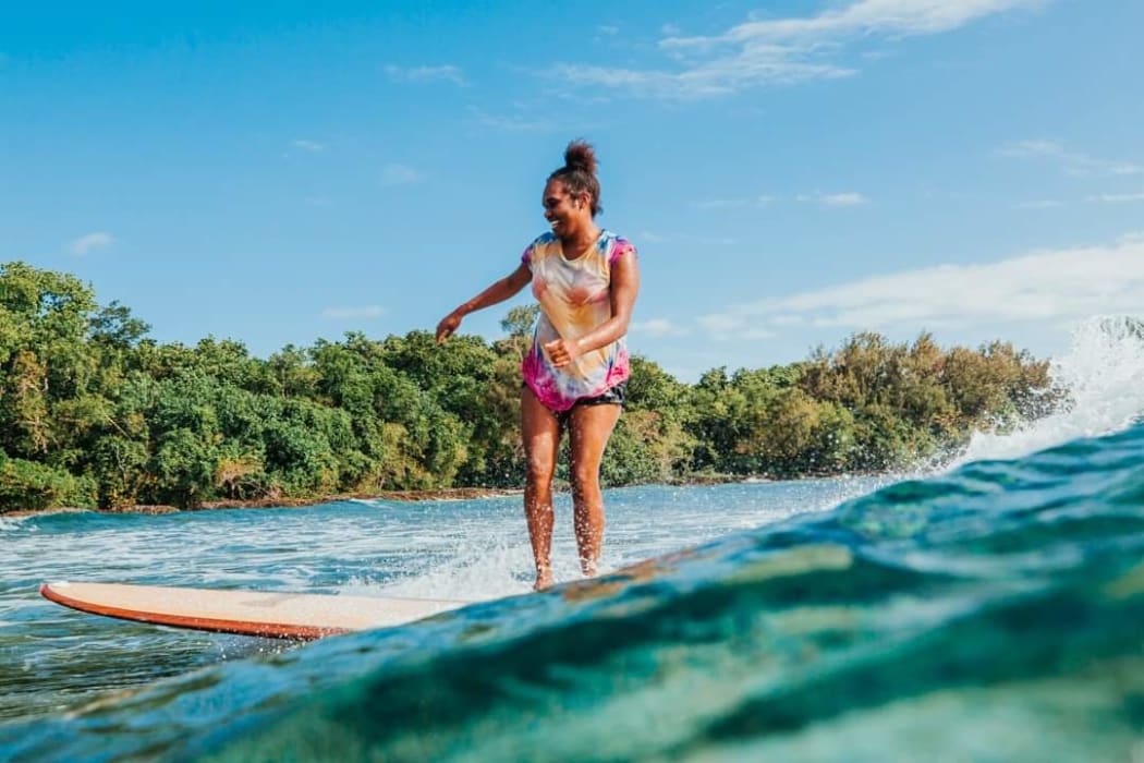 Co-founder of Solwota Sista, Risu Kalotiti, in her happy place.