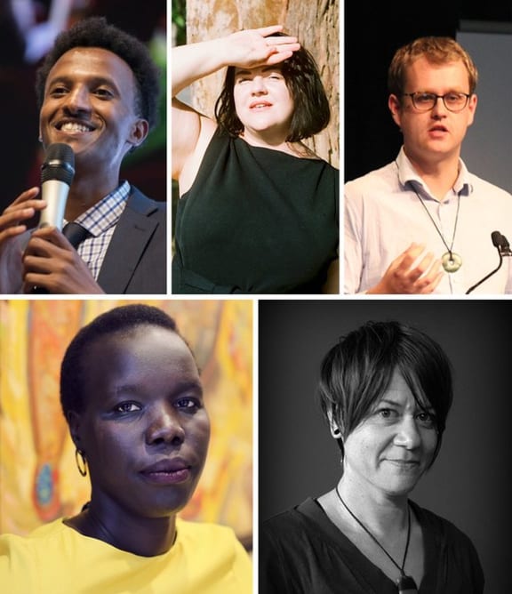 Guled Mire, Alison Whittaker, Jack McDonald (upper), Nyadol Nyuon, Anahera Gildea (lower)