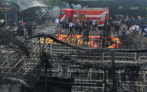 The scene of the explosion, which claimed dozens of lives.
