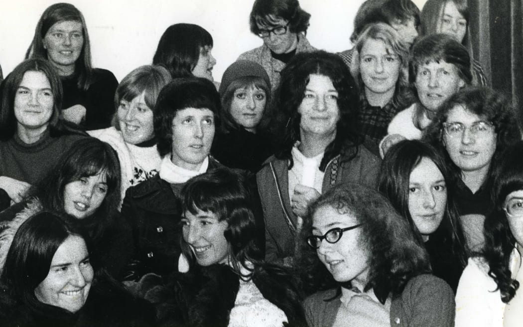 Auckland Women’s Liberation at Kitty Wishart’s house in Princes St about 1972. Sandra Coney is second from right, second from the top. "I remember everyone of these women vividly," she says.