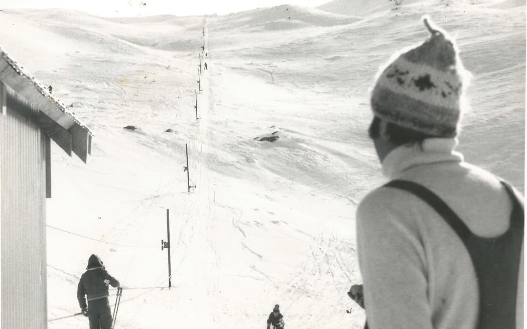 John Lee during the opening of Cardrona Alpine Resort in 1980