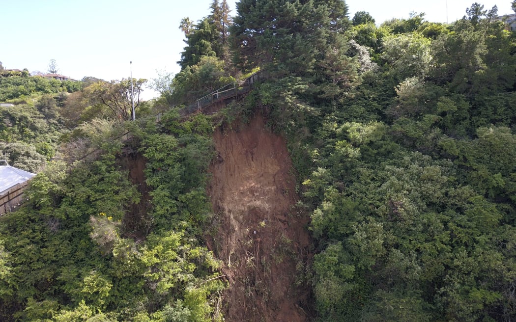 Napier flood - land slip