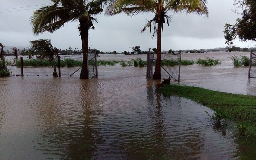 Flooding in Fiji in Rakiraki town.