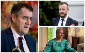 Labour's housing spokesperson Kieran McAnulty (right) and Green Party co-leader Marama Davidson have criticised Housing Minister Chris Bishop's plan for turning around Kāinga Ora.