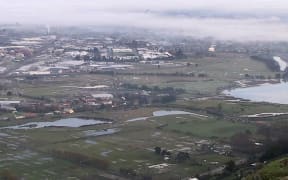 Fog lingers over Christchurch.