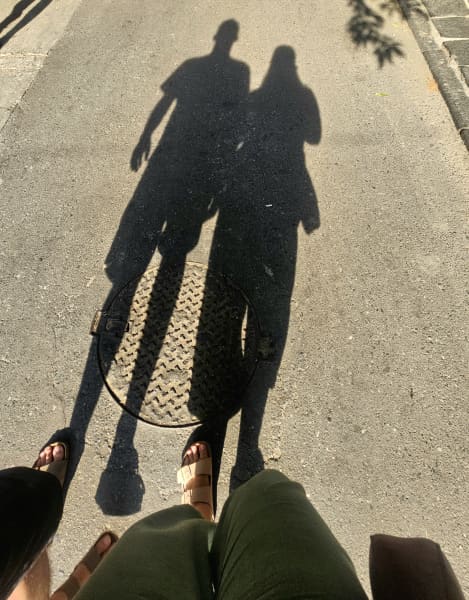 Tessa (not her real name) on a walk with her partner.