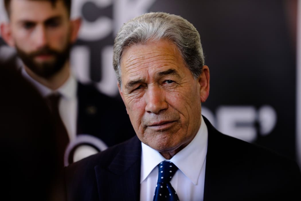New Zealand First leader Winston Peters campaigning at Orewa Community Centre in Auckland on 25 September.