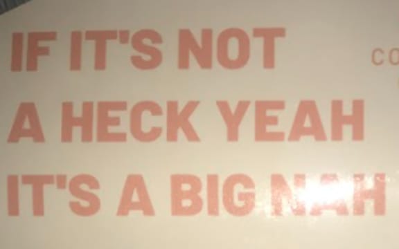 A sign seen at Kiwiburn 2025.