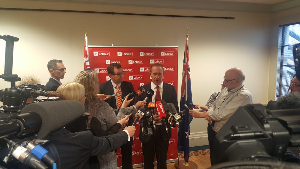 Andrew Little speaking to reporters on Tuesday.