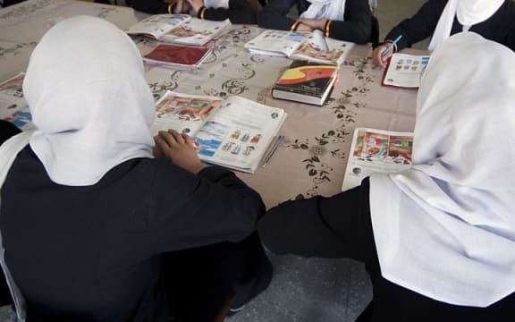 Girls at a school in Afghanistan