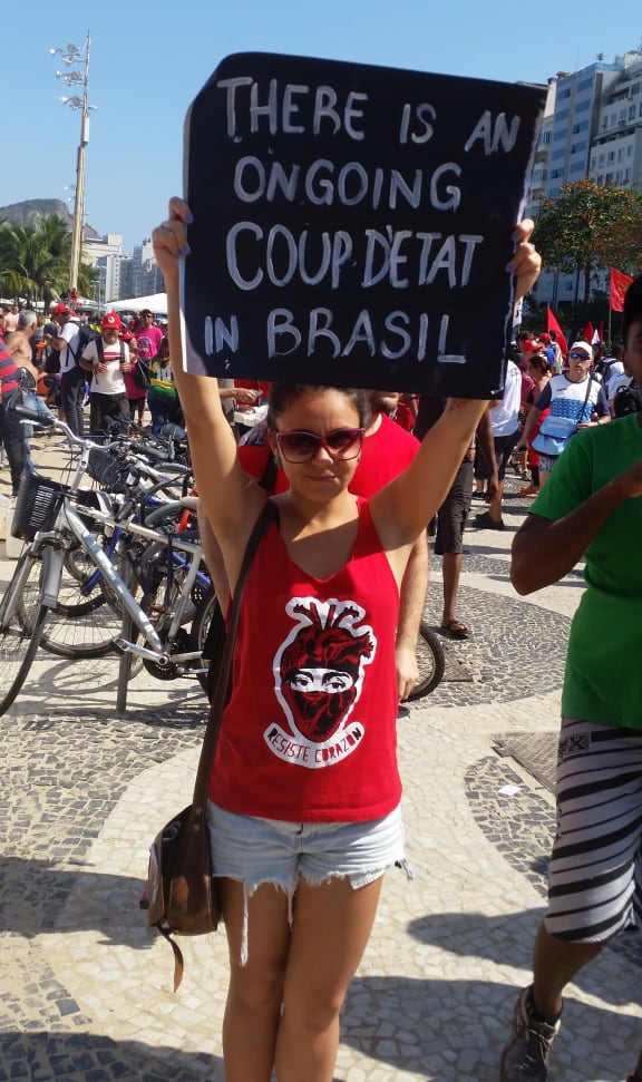 Maria was among those protesting against the government.