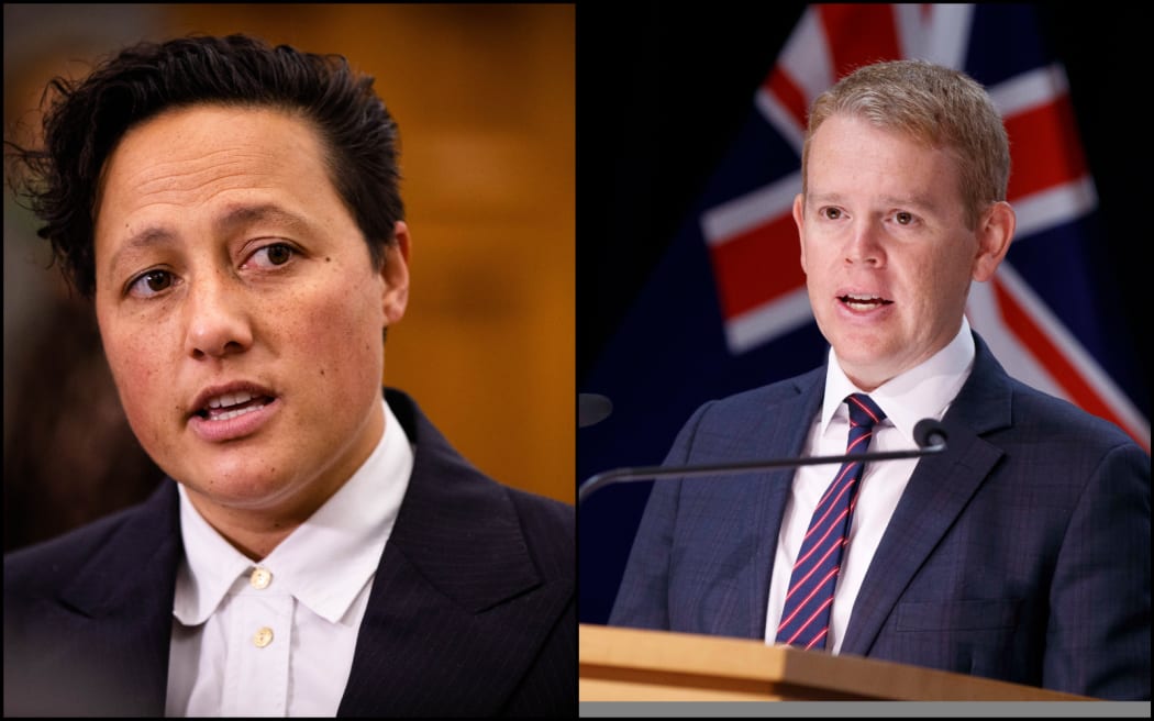 Police Minister Chris Hipkins and Justice Minister Kiri Allan collage.