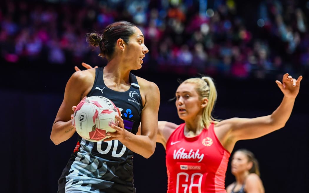 New Zealand's Phoenix Karaka and England's Helen Housby.