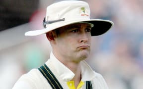 A disgruntled Michael Clarke leaves the field at Trent Bridge.