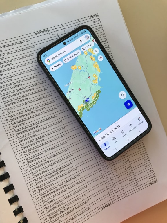 Mapping out Northland's new $6.7 million tsunami siren replacement locations (Photo by Susan Botting Local Democracy Reporter Northland PLEASE CREDIT)