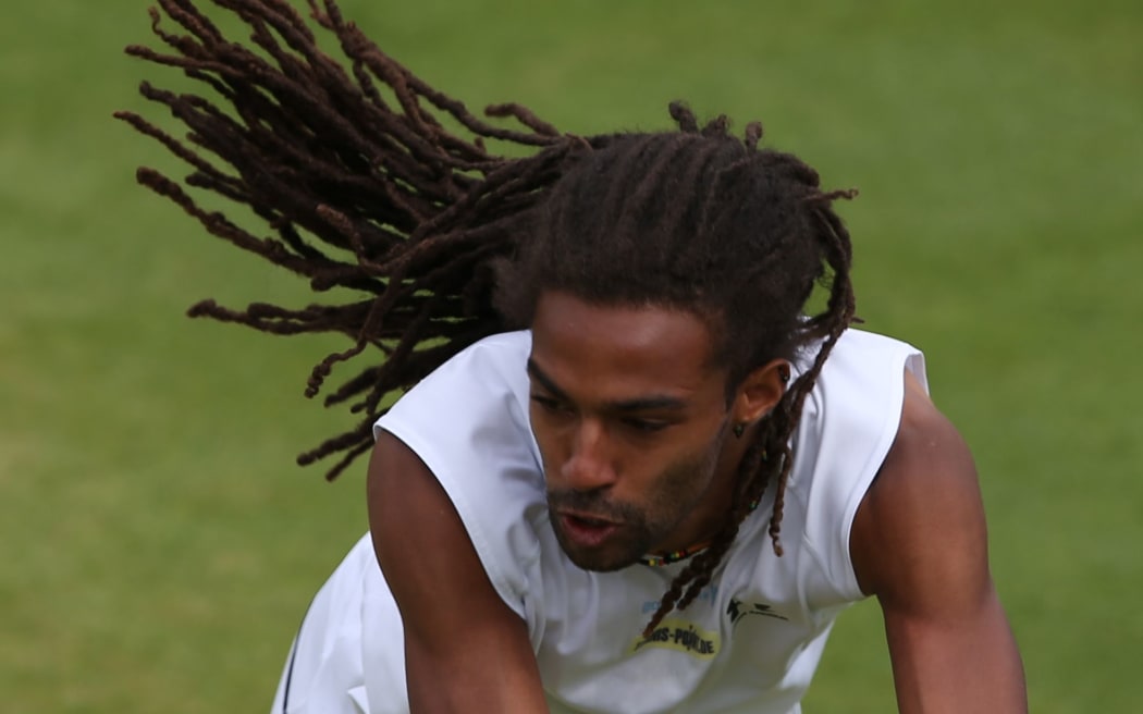 The German tennis player Dustin Brown at Wimbledon.